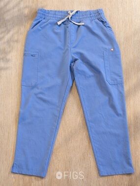 FIGS Men’s Cargo Scrub Pants Large Blue Technical Collection Drawstring Stretch